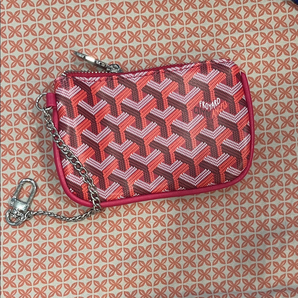 Goyard Red and White Geometric Wallet